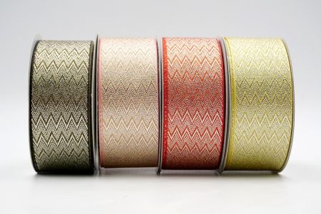 Metallic Herringbone Pattern Ribbon